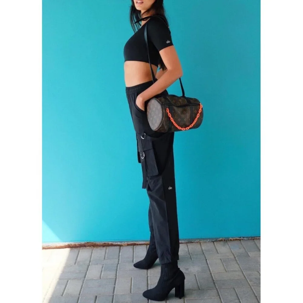 Alo High-Waist City Wise Cargo Pant Black Edgy Gothic Utility Hi-Rise Joggers XS